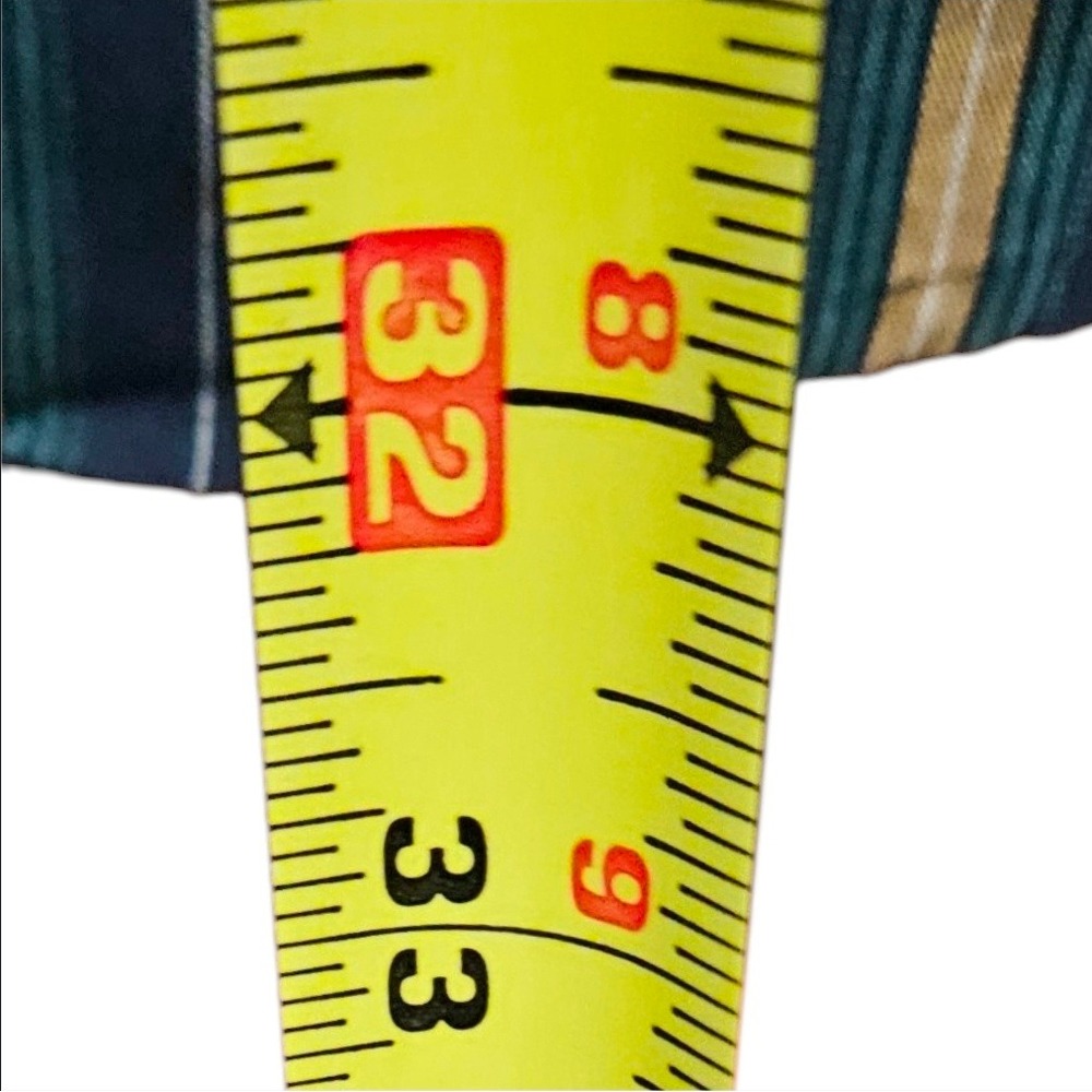 CE Schmidt Workwear Mens XLT Tall Vertical Striped Button Down Shirt Blue Green - Picture 8 of 8